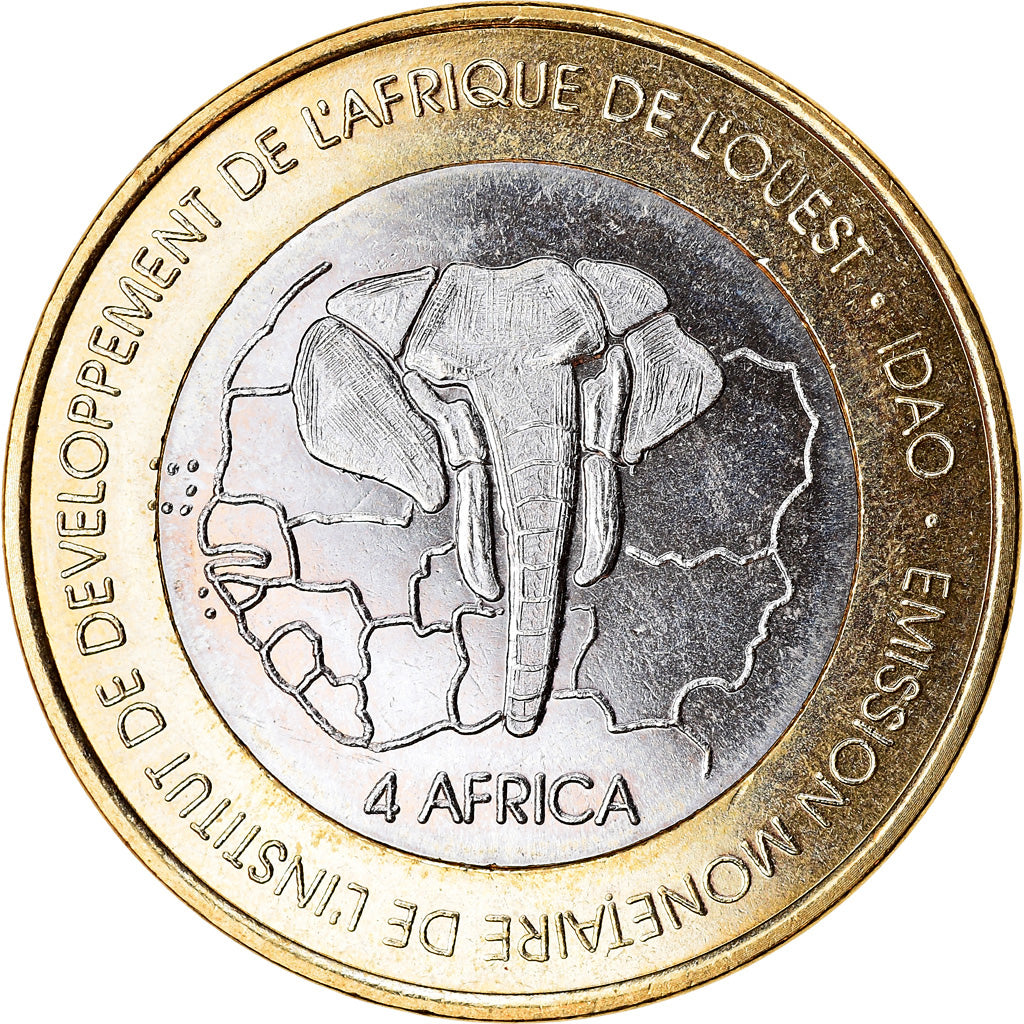 Monnaie, Burkina Faso, IDAO, 6000 CFA, 2003, Rhinocéros, SPL, Bi-Metallic