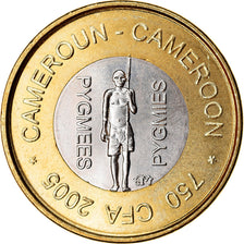 Münze, Kamerun, 750 CFA, 2005, Paris, Pygmées, UNZ, Bi-Metallic