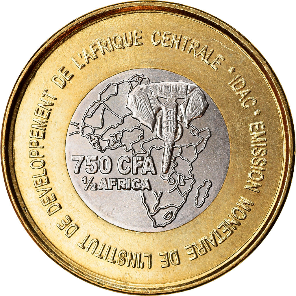 Münze, Kamerun, 750 CFA, 2005, Paris, Pygmées, UNZ, Bi-Metallic