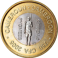 Coin, Cameroon, 750 CFA, 2005, Paris, Pygmées, MS(63), Bi-Metallic