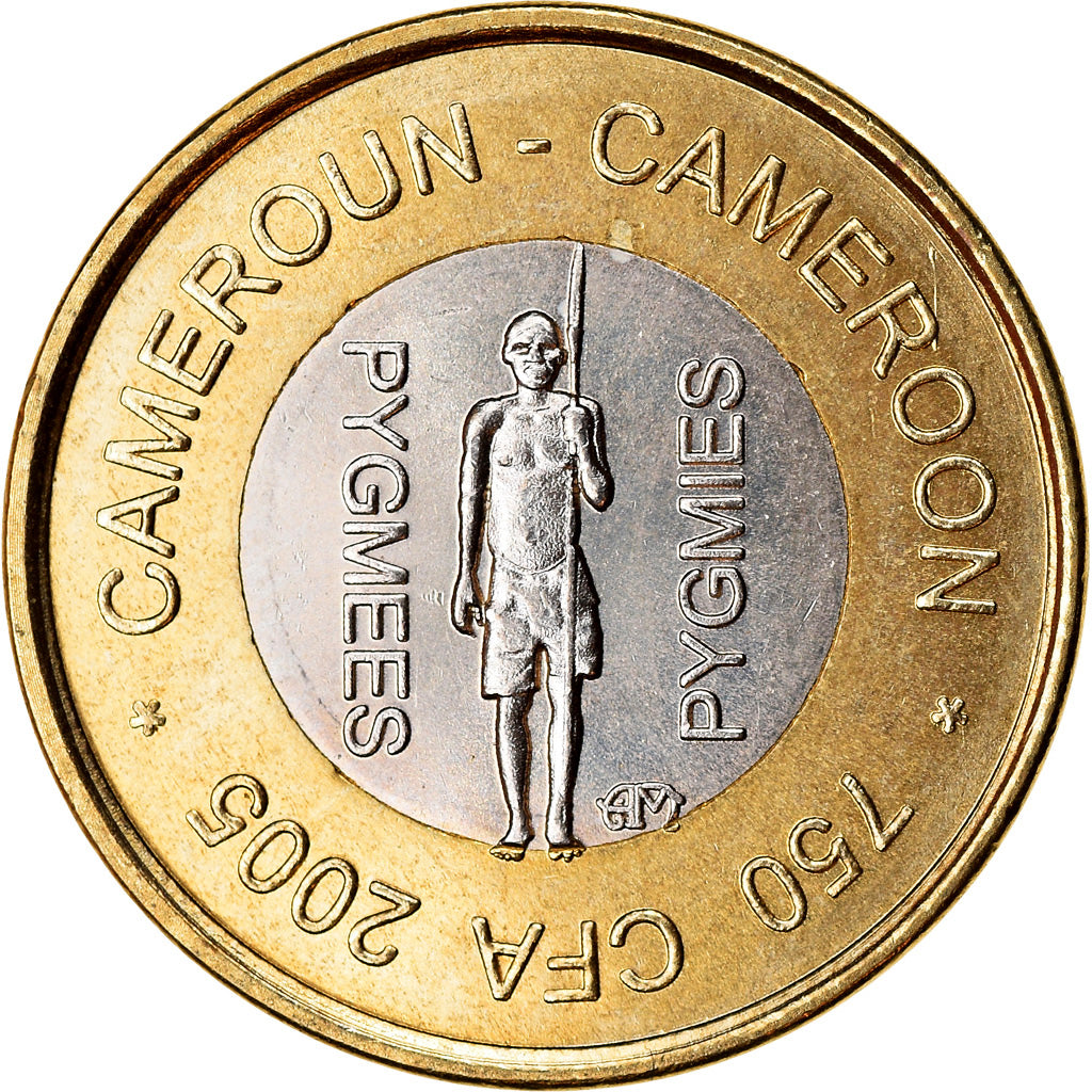 Münze, Kamerun, 750 CFA, 2005, Paris, Pygmées, UNZ, Bi-Metallic