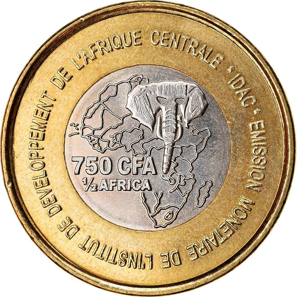 Münze, Kamerun, 750 CFA, 2005, Paris, Pygmées, UNZ, Bi-Metallic