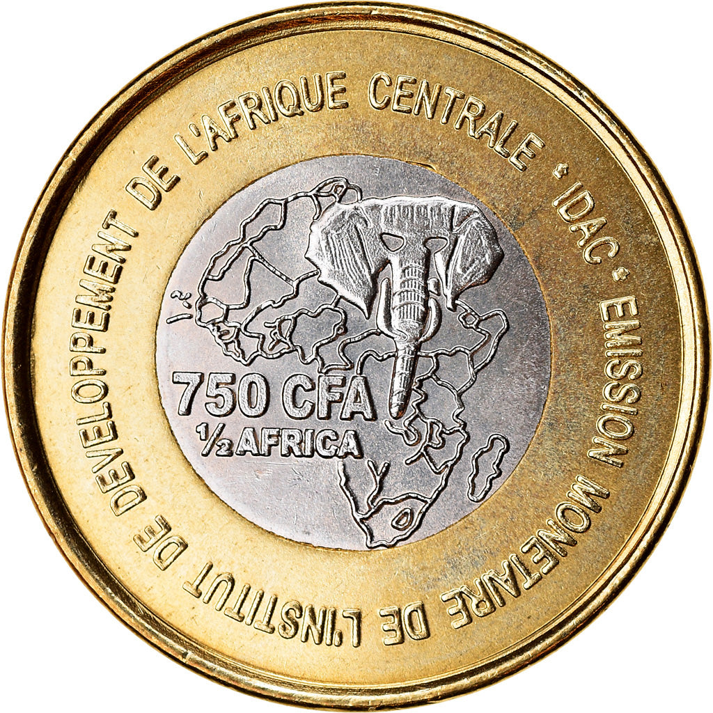 Münze, Kamerun, 750 CFA, 2005, Paris, Pygmées, UNZ, Bi-Metallic