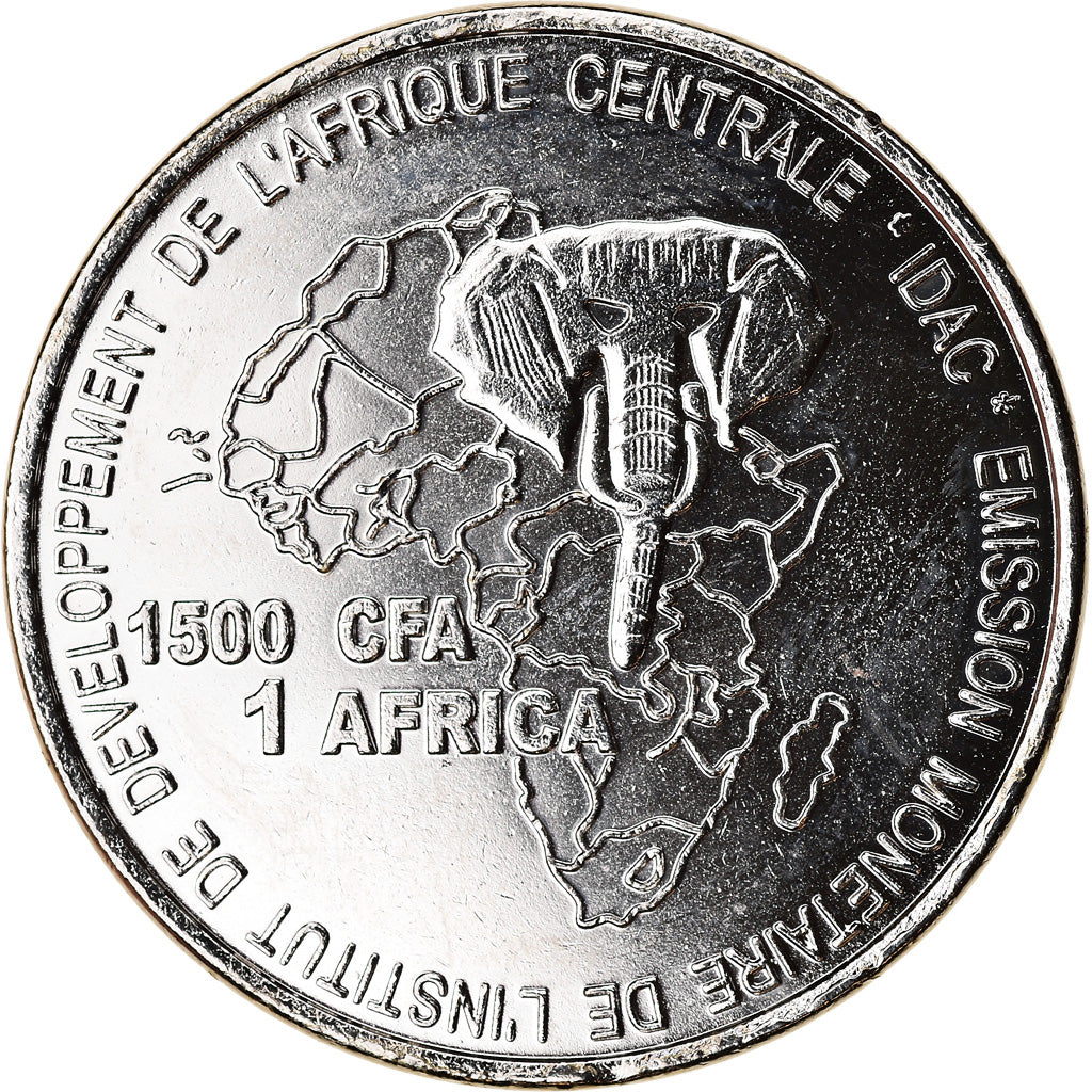 Moneda, Camerún, 1500 CFA Francs-1 Africa, 2006, Paris, Coupe du monde de