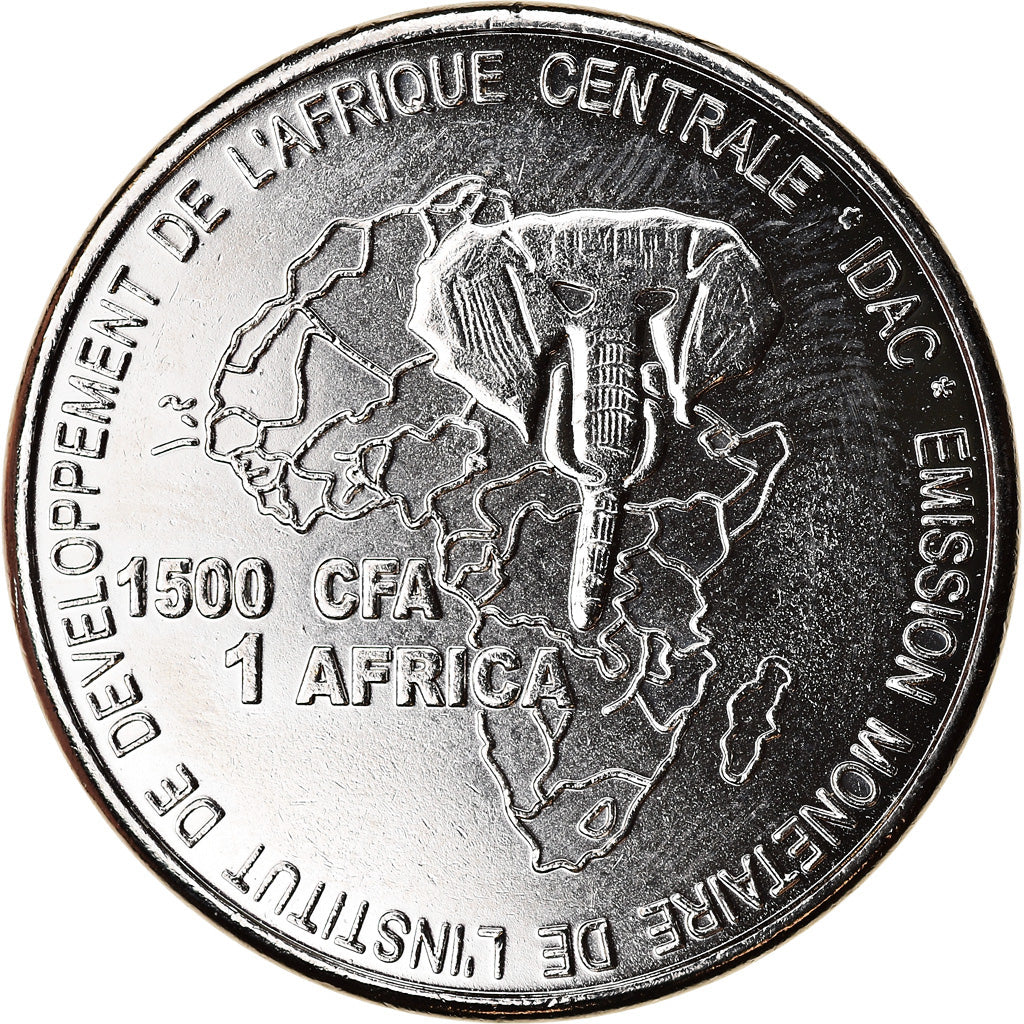 Moneda, Camerún, 1500 CFA Francs-1 Africa, 2006, Paris, Coupe du monde de