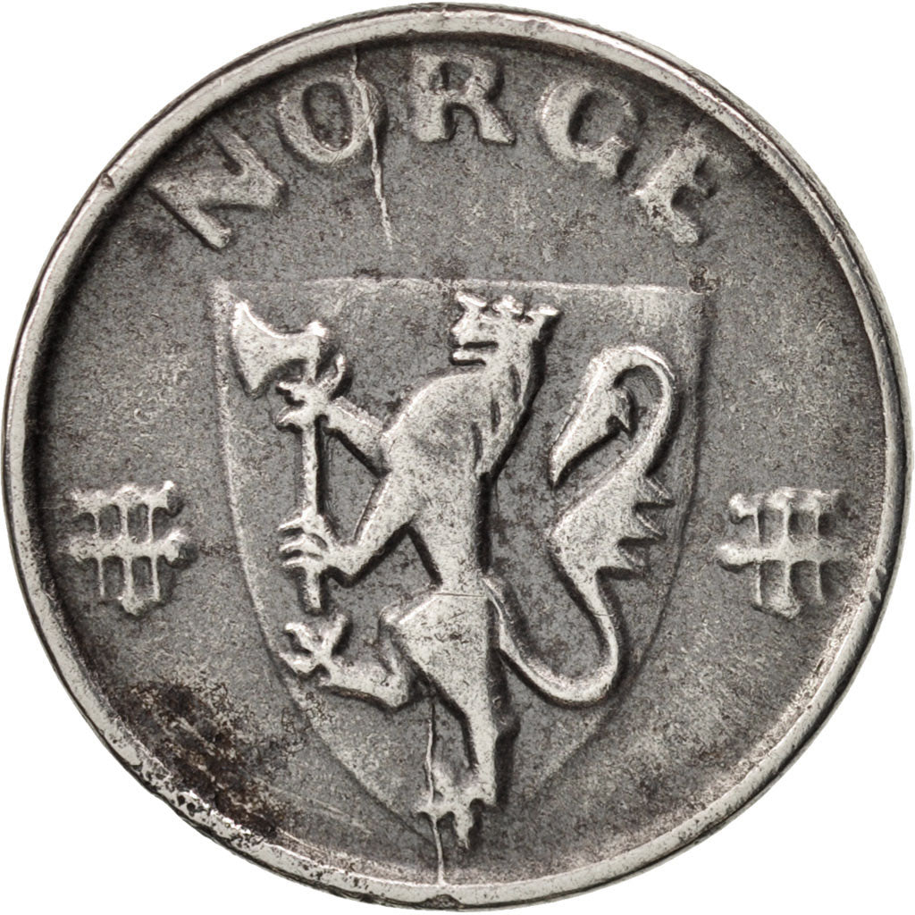 Norway, Haakon VII, Ore, 1943, EF(40-45), Iron, KM:387