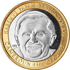 Coin, Cameroon, 4500 CFA Francs-3 Africa, 2005, Paris, Pape Benoit XVI, MS(63)