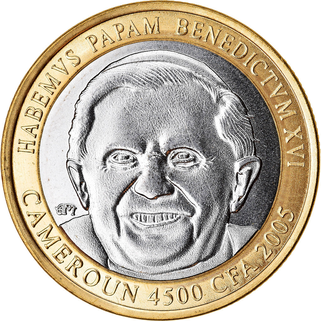 Monnaie, Cameroun, 4500 CFA Francs-3 Africa, 2005, Paris, Pape Benoit XVI, SPL