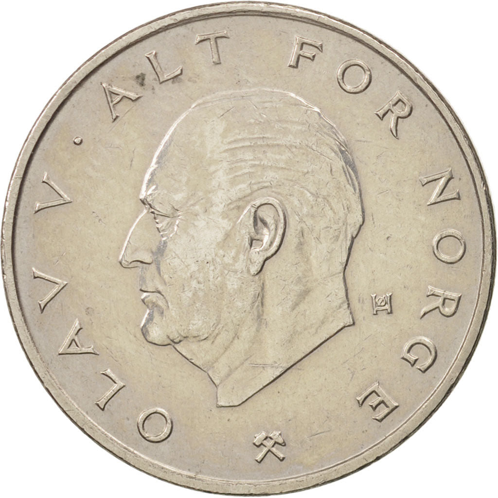 Norway, Olav V, Krone, 1975, EF(40-45), Copper-nickel, KM:419