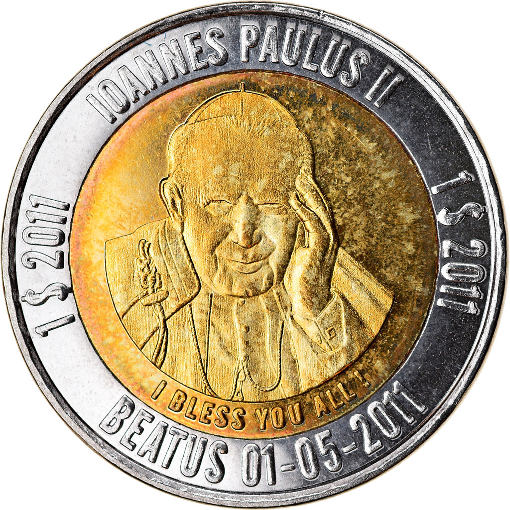 Moneta, Micronesia, Dollar, 2011, Béatification de Jean Paul II, SPL