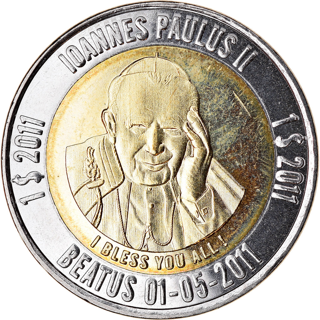 Moeda, Micronésia, Dollar, 2011, Béatification de Jean Paul II, MS(63)