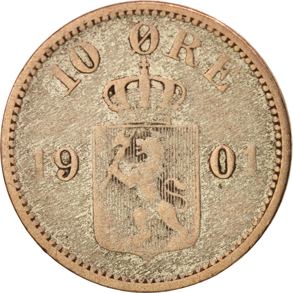 Norway, 10 Öre, 1901, VF(30-35), Silver, KM:350