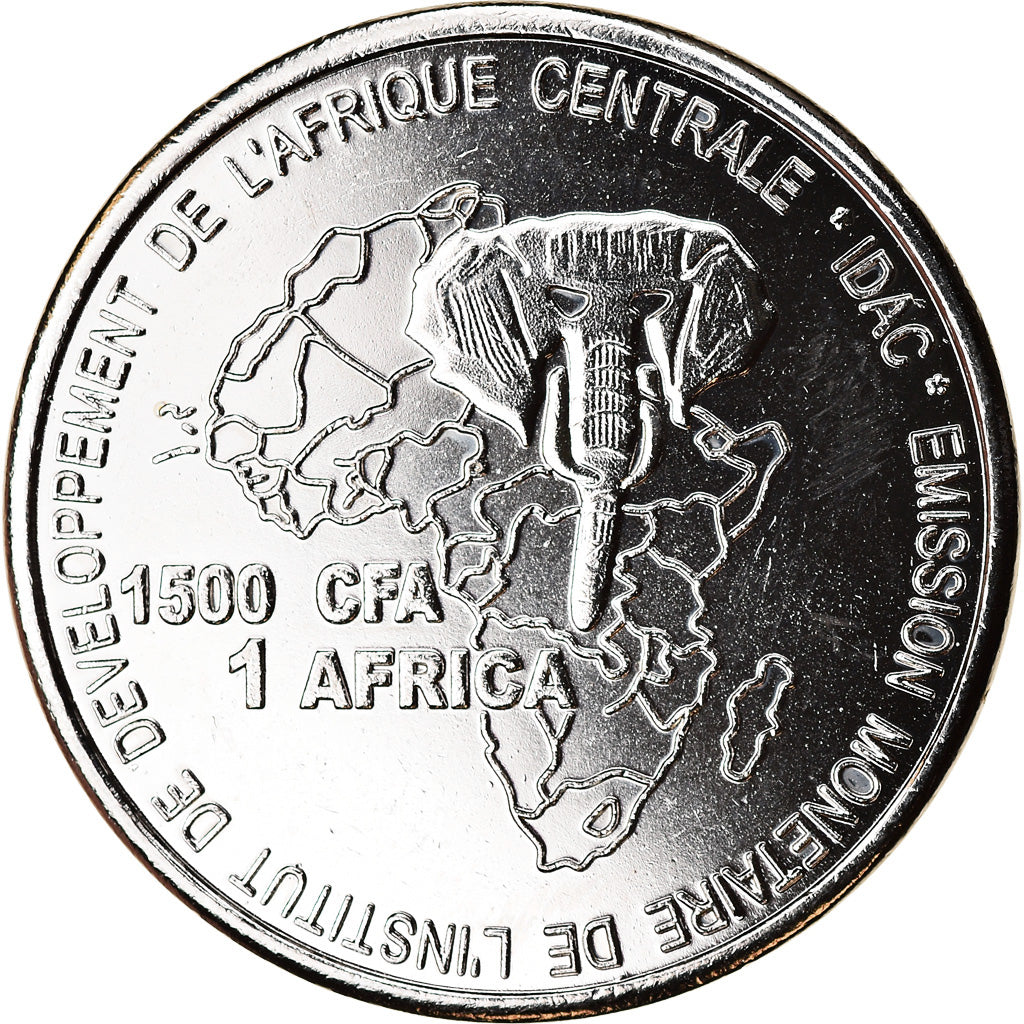 Coin, Chad, 1500 CFA - 1 Africa, 2005, Paris, Bracelet, MS(63), Nickel plated