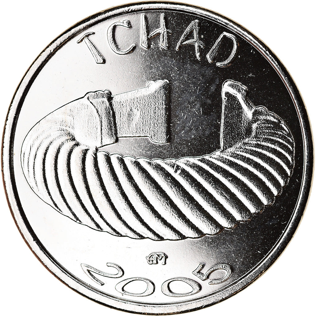 Coin, Chad, 1500 CFA - 1 Africa, 2005, Paris, Bracelet, MS(63), Nickel plated