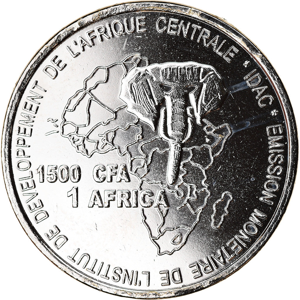 Coin, Chad, 1500 CFA - 1 Africa, 2005, Paris, Bracelet, MS(63), Nickel plated