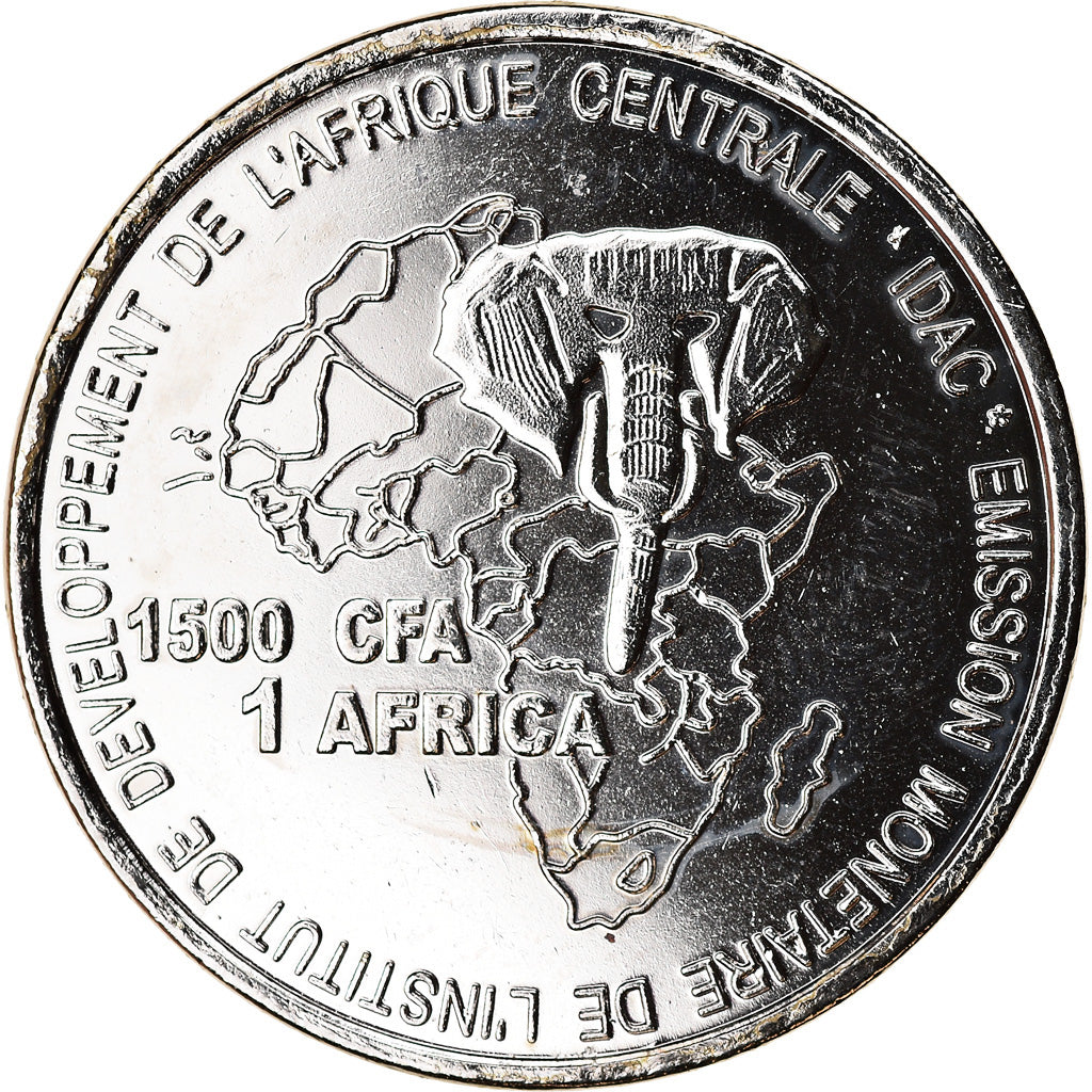 Monnaie, Chad, 1500 CFA - 1 Africa, 2005, Paris, Bracelet, SPL, Nickel plated