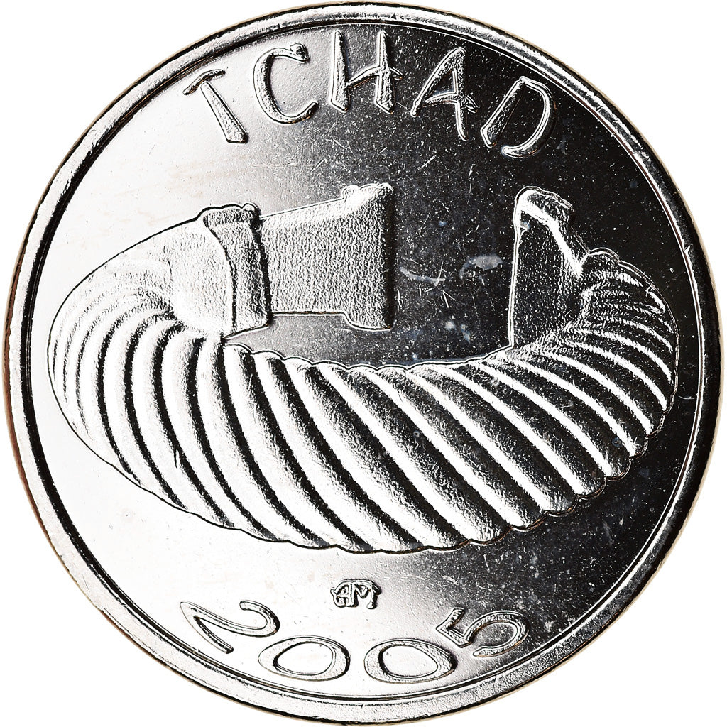Coin, Chad, 1500 CFA - 1 Africa, 2005, Paris, Bracelet, MS(63), Nickel plated