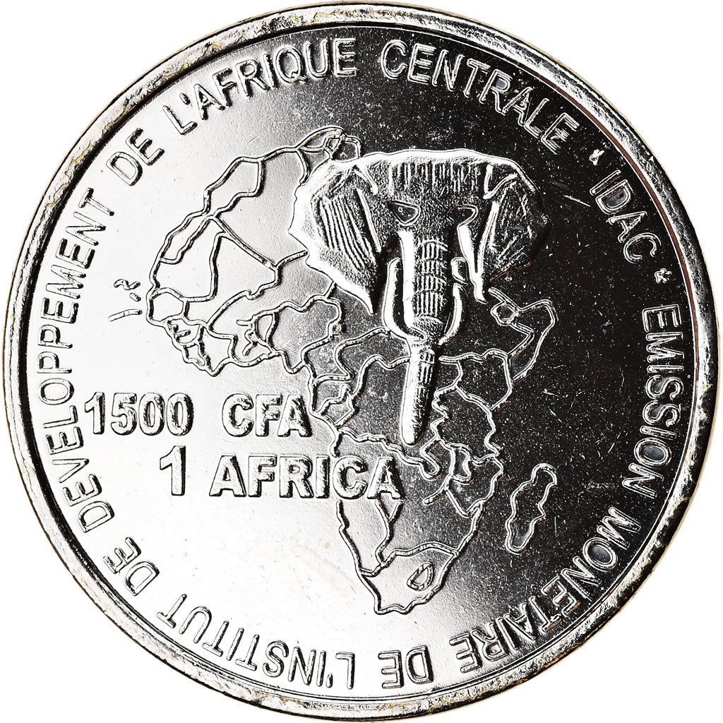 Coin, Chad, 1500 CFA - 1 Africa, 2005, Paris, Bracelet, MS(63), Nickel plated