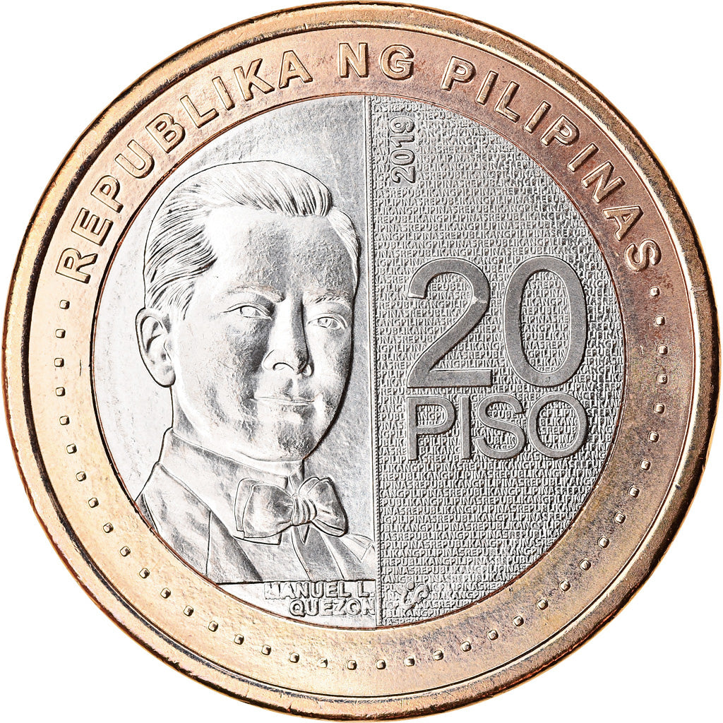 Coin, Philippines, 20 Piso, 2019, Banque centrale, MS(63), Bi-Metallic