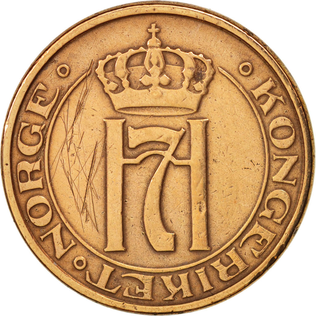 Norway, Haakon VII, 2 Öre, 1950, EF(40-45), Bronze, KM:371