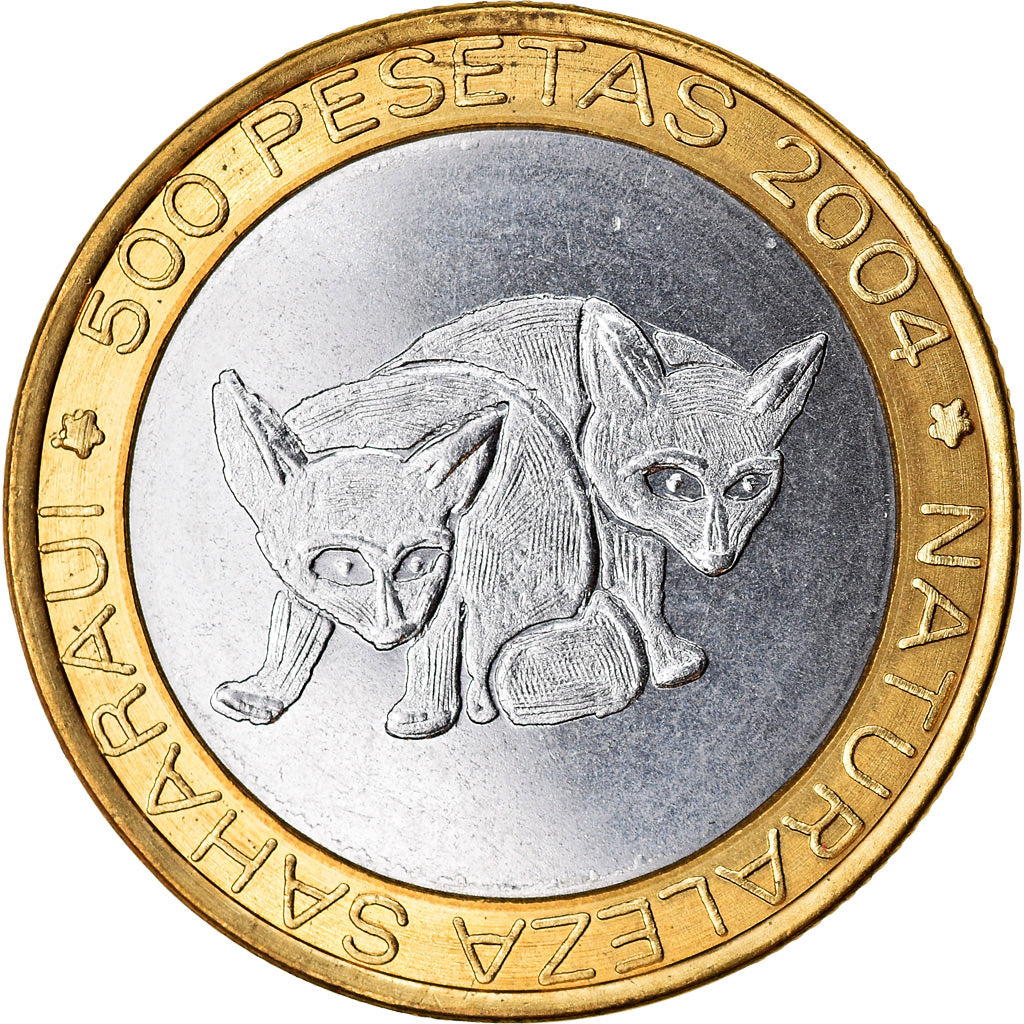 Coin, SAHARAWI ARAB DEMOCRATIC REPUBLIC, 500 Pesetas, 2004, Fennecs, MS(63)