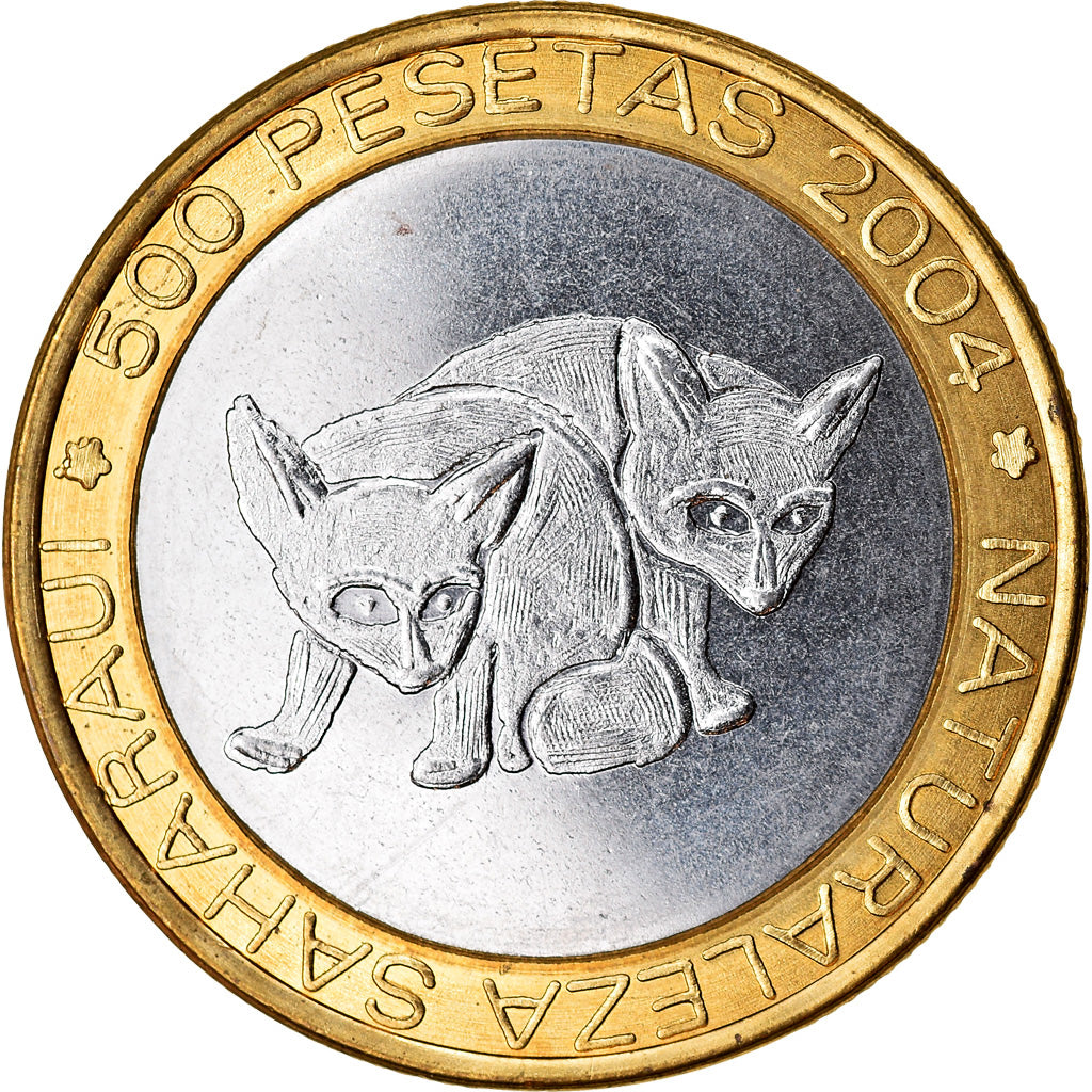 Coin, SAHARAWI ARAB DEMOCRATIC REPUBLIC, 500 Pesetas, 2004, Fennecs, MS(63)