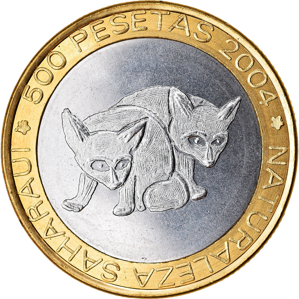 Coin, SAHARAWI ARAB DEMOCRATIC REPUBLIC, 500 Pesetas, 2004, Fennecs, MS(63)