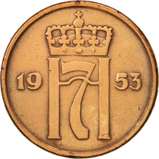 Norway, Haakon VII, 5 Öre, 1953, EF(40-45), Bronze, KM:400