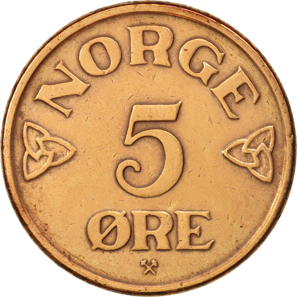 Norway, Haakon VII, 5 Öre, 1953, EF(40-45), Bronze, KM:400