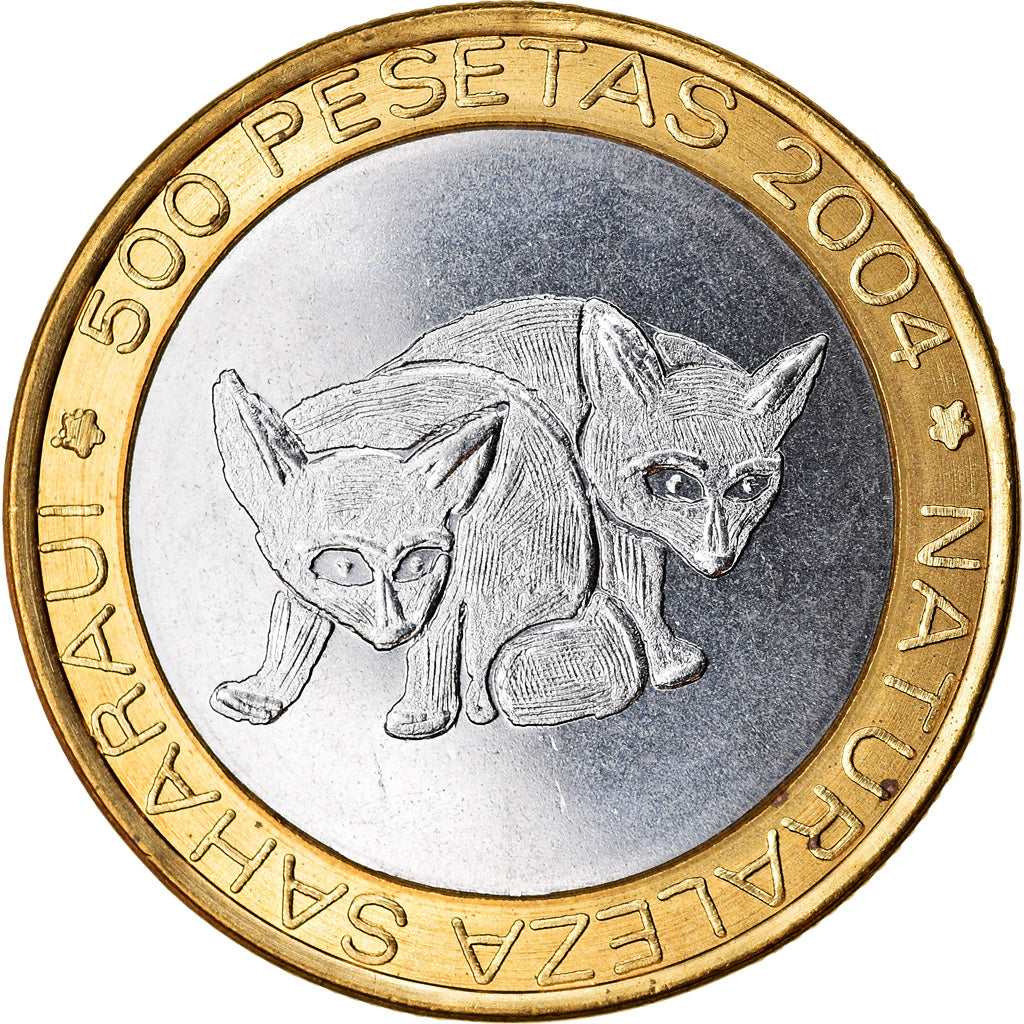 Coin, SAHARAWI ARAB DEMOCRATIC REPUBLIC, 500 Pesetas, 2004, Fennecs, MS(63)