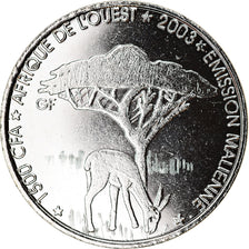 Coin, Mali, 1500 CFA Francs-1 Africa, 2003, Paris, Faune africaine - Gazelle