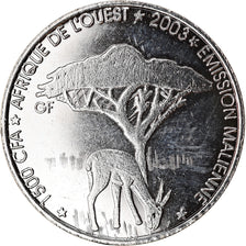 Coin, Mali, 1500 CFA Francs-1 Africa, 2003, Paris, Faune africaine - Gazelle