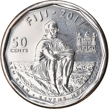 Coin, Fiji, 50 Cents, 2017, Rugby à 7, MS(63), Nickel plated steel