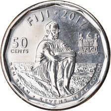 Coin, Fiji, 50 Cents, 2017, Rugby à 7, MS(63), Nickel plated steel