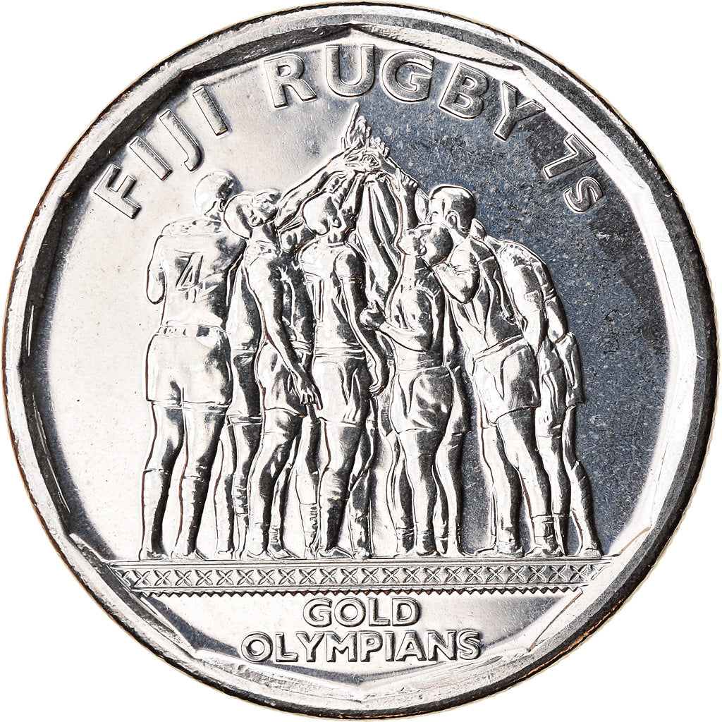 Coin, Fiji, 50 Cents, 2017, Rugby à 7, MS(63), Nickel plated steel