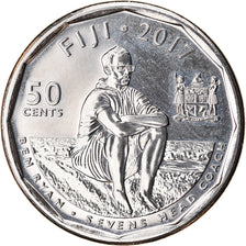 Coin, Fiji, 50 Cents, 2017, Rugby à 7, MS(63), Nickel plated steel