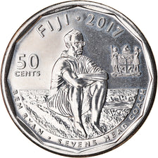 Coin, Fiji, 50 Cents, 2017, Rugby à 7, MS(63), Nickel plated steel