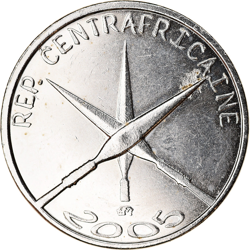 Central African Republic, 1500 CFA Francs-1 Africa, 2005, Nickel Plated Iron