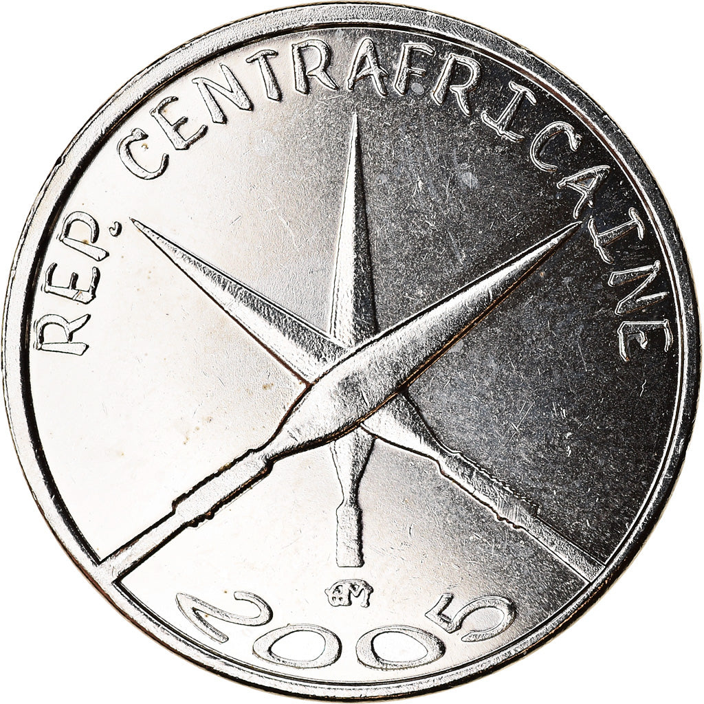 Central African Republic, 1500 CFA Francs-1 Africa, 2005, Nickel Plated Iron