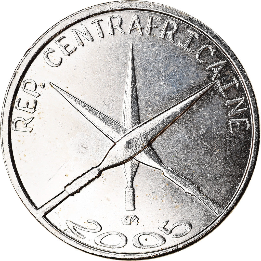 Central African Republic, 1500 CFA Francs-1 Africa, 2005, Nickel Plated Iron