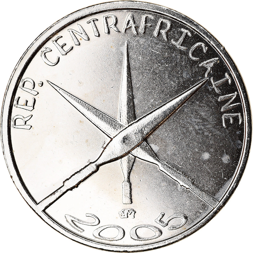 Central African Republic, 1500 CFA Francs-1 Africa, 2005, Nickel Plated Iron
