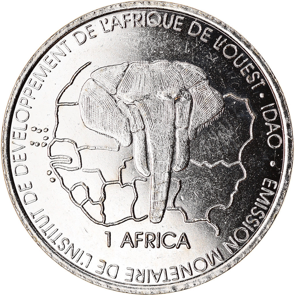 Coin, Ivory Coast, 1500 CFA Francs-1 Africa, 2003, Paris, MS(63), Nickel plated