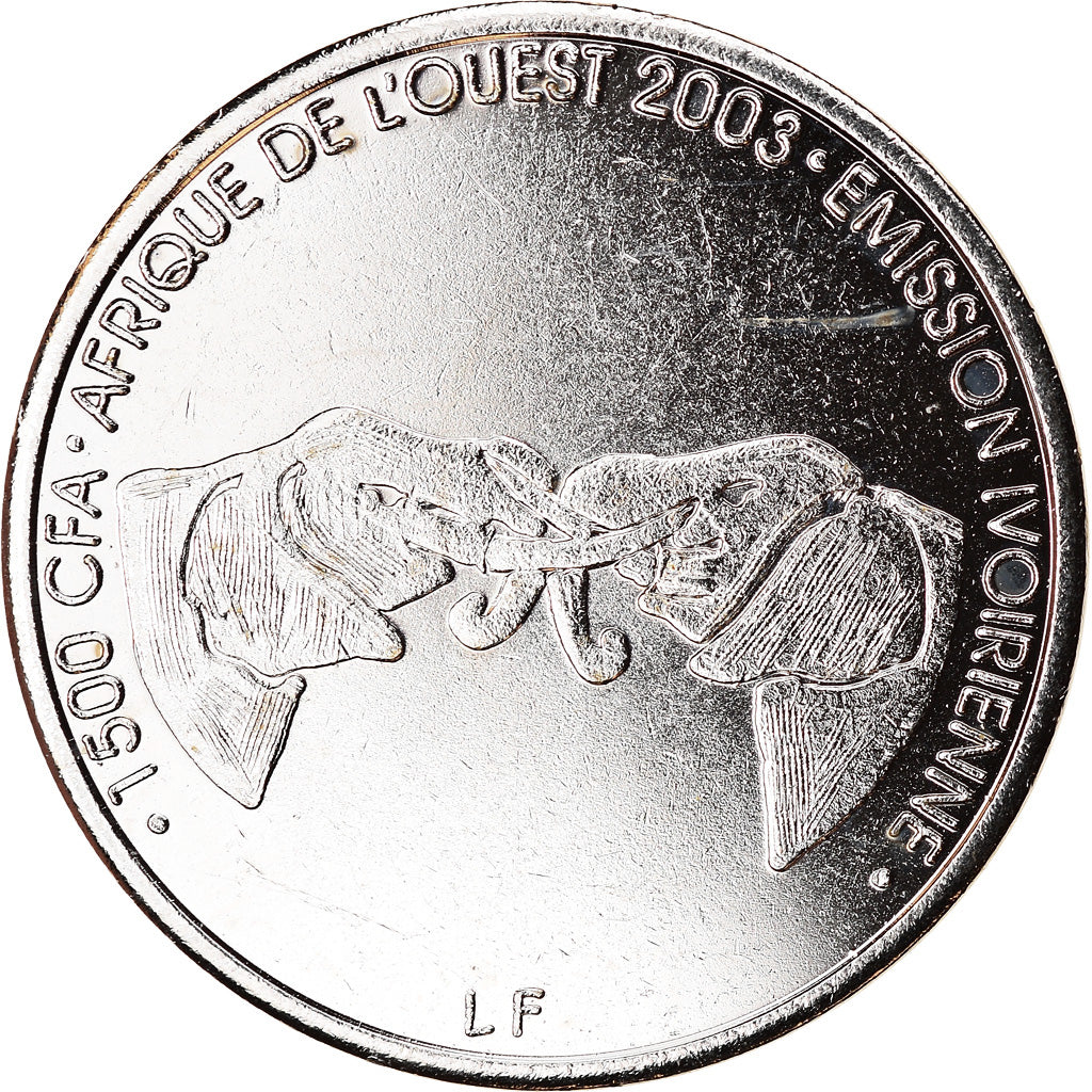Monnaie, Ivory Coast, 1500 CFA Francs-1 Africa, 2003, Paris, SPL, Nickel plated