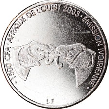 Monnaie, Ivory Coast, 1500 CFA Francs-1 Africa, 2003, Paris, SPL, Nickel plated
