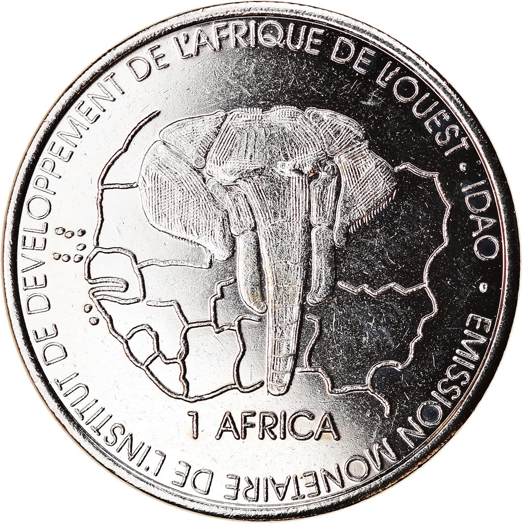 Moneda, Costa de Marfil, 1500 CFA Francs-1 Africa, 2003, Paris, SC, Níquel