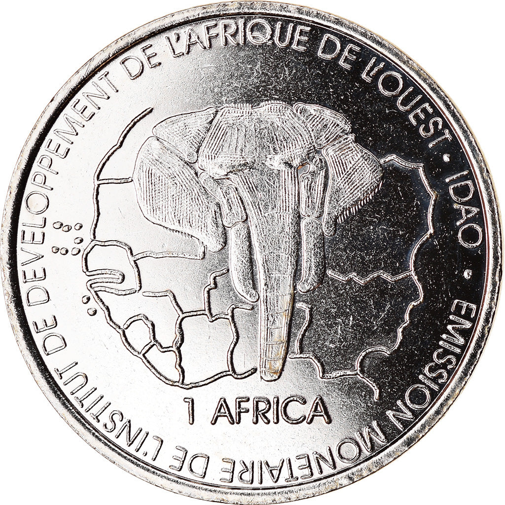 Coin, Ivory Coast, 1500 CFA Francs-1 Africa, 2003, Paris, MS(63), Nickel plated