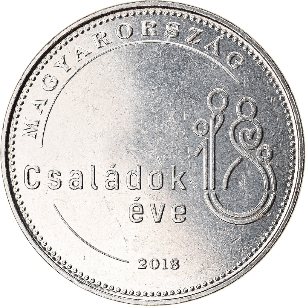 Moeda, Hungria, 50 Forint, 2018, Budapest, Année de la famille, MS(63)