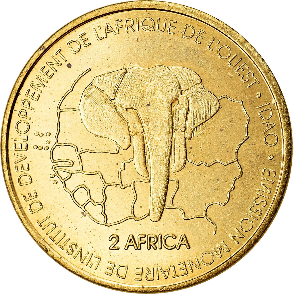 Moneda, Senegal, 3000 CFA Francs-2 Africa, 2003, Galago, SC, Latón, KM:11