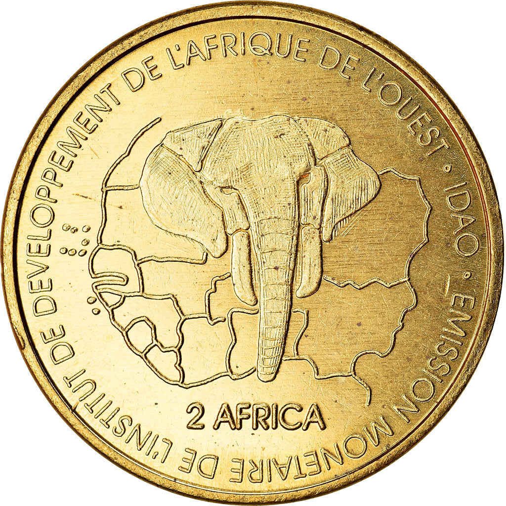 Munten, Senegal, 3000 CFA Francs-2 Africa, 2003, Galago, UNC-, Tin, KM:11