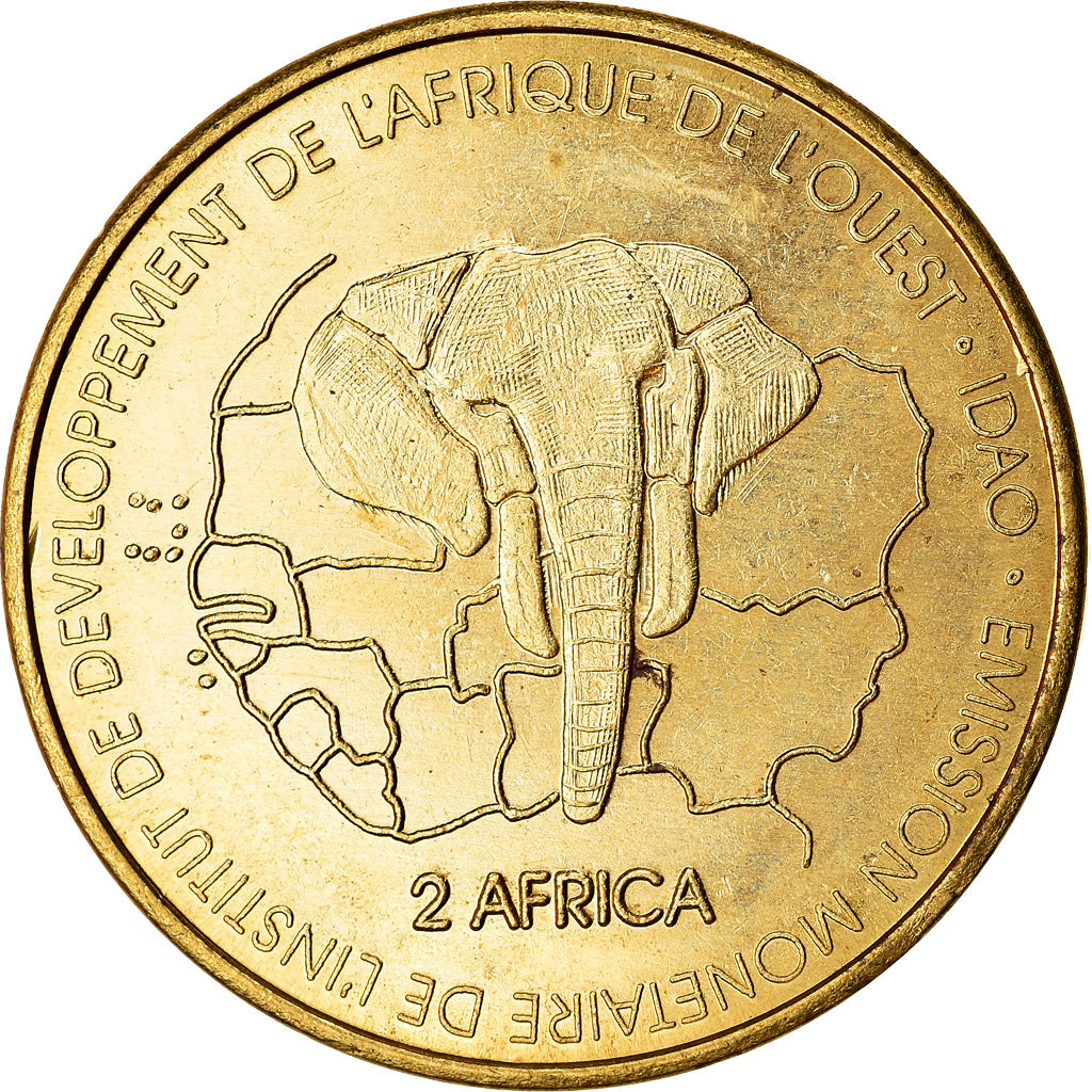 Moneda, Níger, 3000 CFA Francs-2 Africa, 2003, Lion, SC, Latón, KM:12